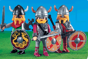 Playmobil 3 Vikings Warriors 7677 mint in package from Playmobile gift 166