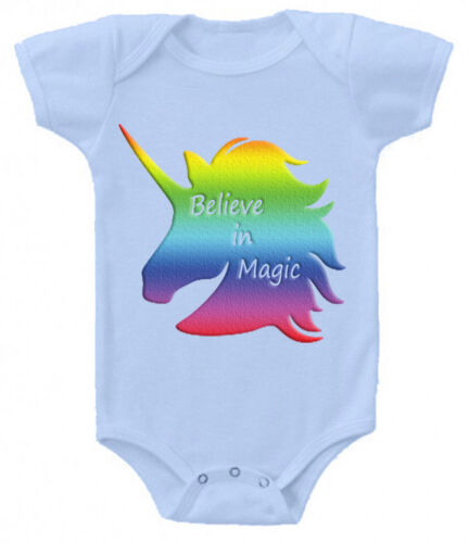 Believe in Magic cute Baby Grow Suit Vest gift present unicorn unicorns z1 