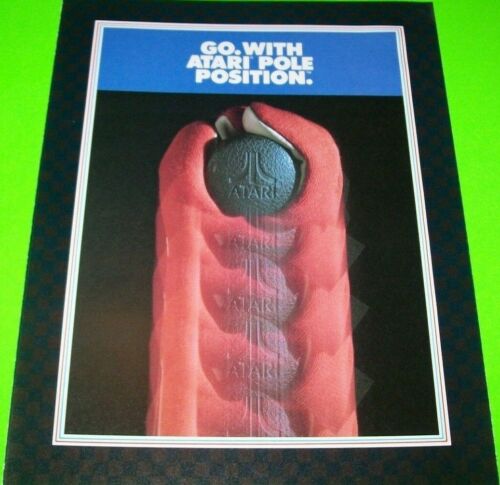 Pole Position Arcade FLYER Original Atari 1982 NOS Video Retro Game Art Sheet 