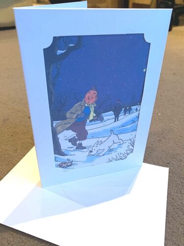 Herge Special Character Scenes Unofficial Xmas Tintin Christmas Card Set of 4