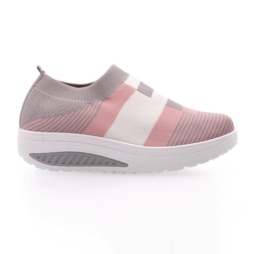 Women/'s Casual Comfy Mid Heel Platform Shoes Ladies Slip On Striped Sneakers US