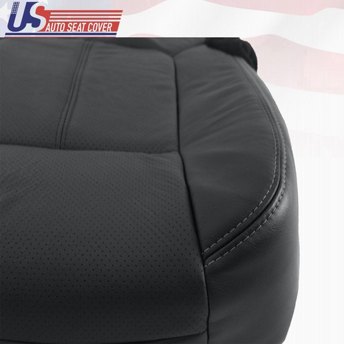 2013 2014 Ford F250 F350 Lariat Driver Bottom Perforated Leather Seat cover Blk