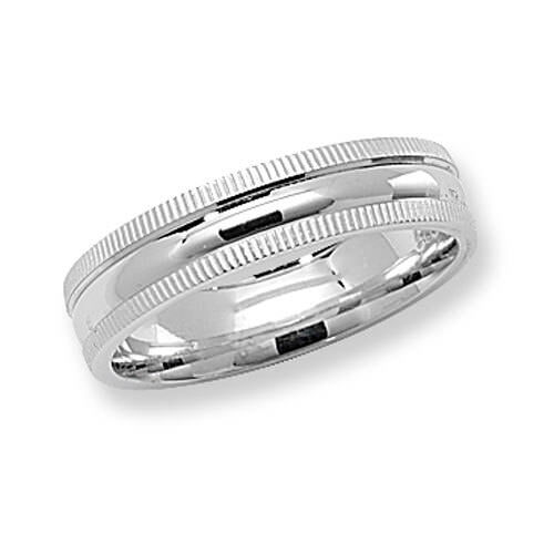 Sterling Silver Bead Edge Wedding Ring NEW LARGE SIZES