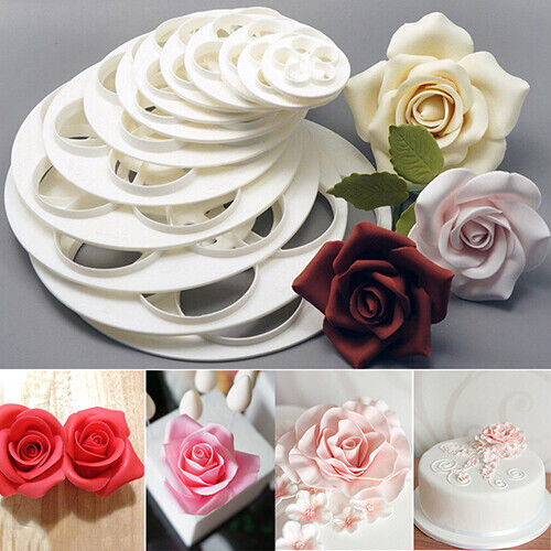 Details about   New Portable 6Pcs Fondant Cake Rose Flower Cookie Mould Gum Paste Cutter TooL 