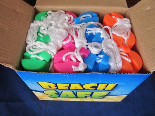 Set of 12 Neon Waterproof Beach Safe Pool Money Key Containers Necklace 