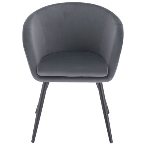 1x Chaises de cuisine chaises Coussins chaise accoudoir velours gris foncé bh203dgr-1