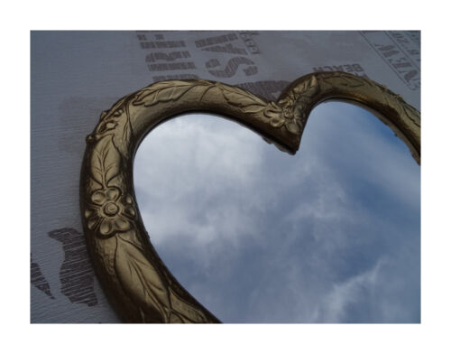Miroir mural coeur chère miroir valentin Baroque Or Amour Cadeau Neuf ** 12 * 