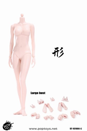1//6 Scale POPTOYS 12/" Pale Big Breast Flexible Action Figure Body 92006C Gifts