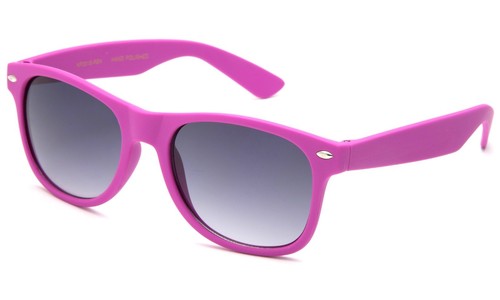 Youth Horned Rim Sunglasses Solid Color Frames with Temple Accents!