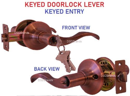 Constructor Prelude Antique Copper Door Lock Lever Entry Privacy Passage Dummy 