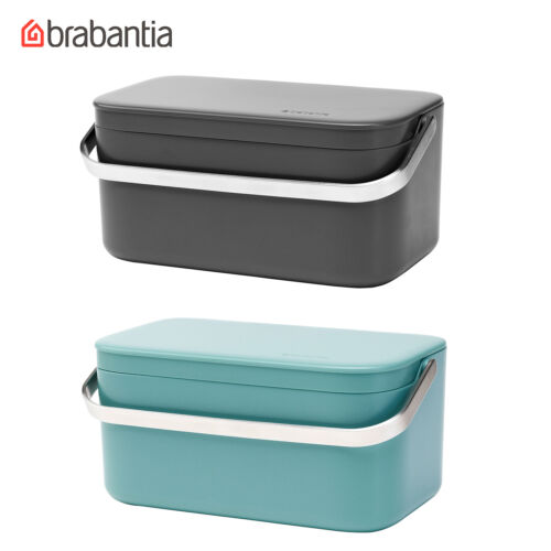 New BRABANTIA Food Waste Caddy Kitchen Compost Bucket Rubbish Bin Dark Grey Mint 
