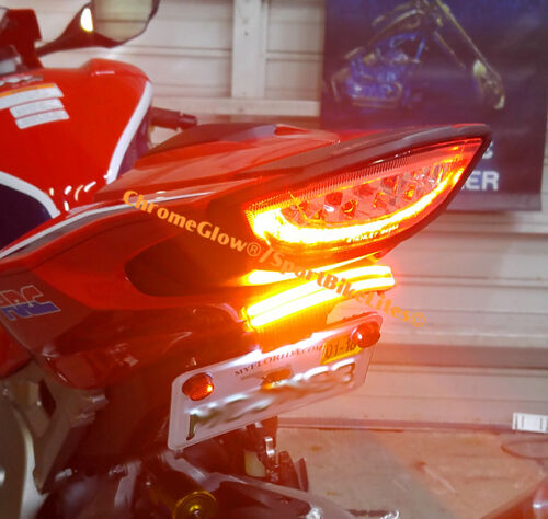 SS Red LED Light Bar Fender Eliminator; Red Lens Honda CBR1000RR 2017+ 