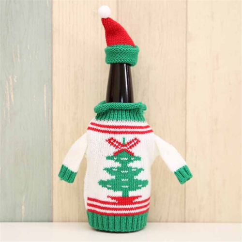 Merry Christmas Wine Bottle Cover Santa Claus Xmas Tree Ornament Home Decoration