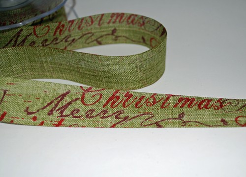 25mm Wide ** ** VINTAGE CHRISTMAS RIBBON MOSS GREEN Ribbon