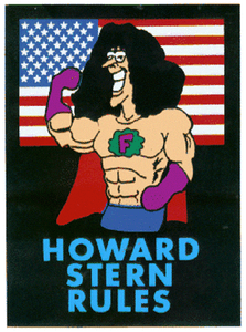 13185 Howard Stern Rules Cartoon Flag Superhero Radio Talk Show Sticker Decal