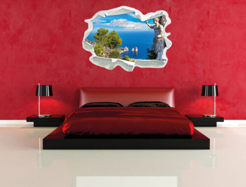3D-Look Papier Wandtattoo Aufkleber-Sticker Insel Capri in Italien 