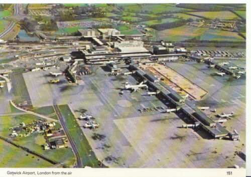 Aerial View of Gatwick Airport Ref G127 London Aviation Postcard 