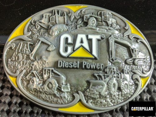 Caterpillar Tractor Loader Belt Buckle Metal Silver Finish US SELLER AND SHIPPER