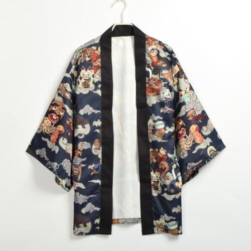 Men Japanese Kimono Yukata Jacket Hyakki Yakou Clarkes World Cardigan Outwear