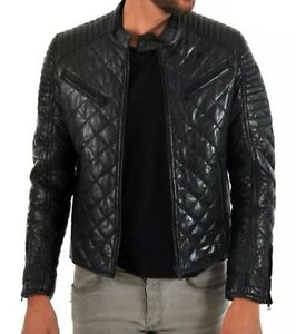 Men Quilted Leather jacket, Black fashion Jacket, Zara, Next ...