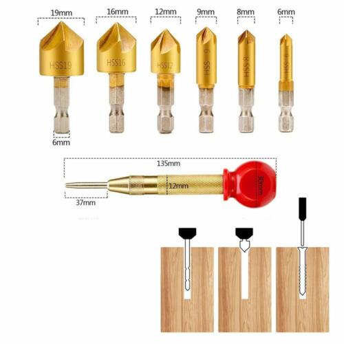 Details about   23pcs Woodworking Chamfer Drilling Tool Countersink Drill Bit Wood Plug Cutter 