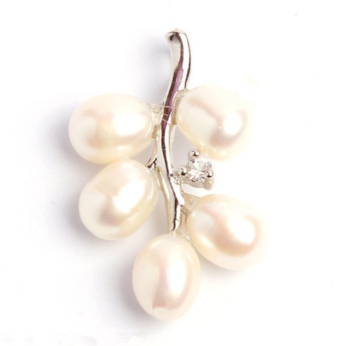 4 Couleurs Pretty 6-7 mm Naturel Rice Freshwater Cultured Pearl Feuilles Forme Pendentif