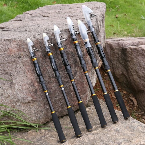 Portable Carbon Fiber Ultralight Travel Telescopic Fishing Rod Sea Spinning Pole