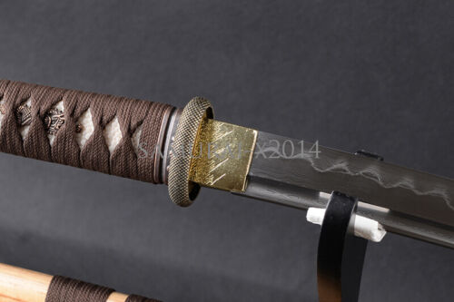 Japanese samurai katana clay tempered sword sharp blade 1095 carbon steel