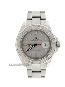 Rolex-Mens-Watch-SS-Yachtmaster-16622-Silver-Dial-Platinum-Bezel-40mm