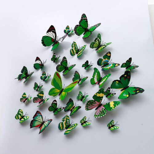12pc 3D Butterfly Magnet Wall Sticker Colorful DIY Fridge Home Party Decoration