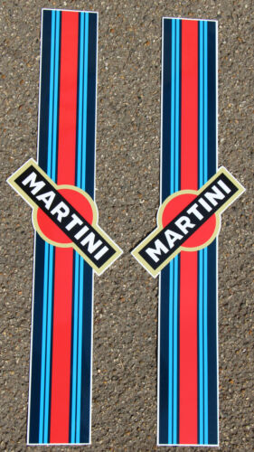 Martini Stil 'Blitze' Logo Streifen X2 ideal für Roller Motorrad usw. 