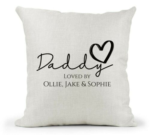 Personalised Daddy Cushion..Loved by. Father's Day..Birthday Keepsake 