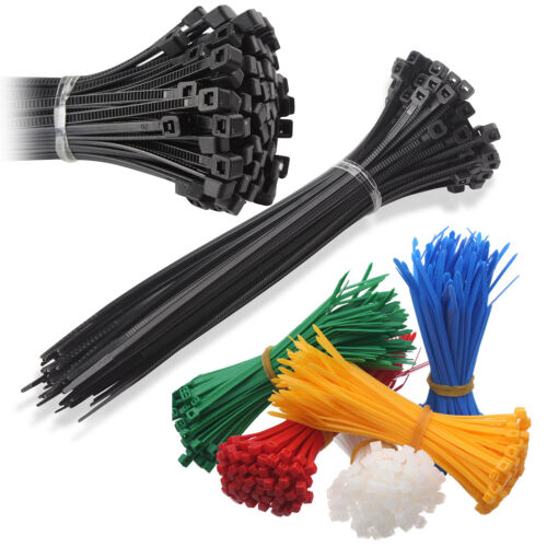 Nylon Plastik Kabelbinder lang und breit extra große schwarz weiß Umwickeln 