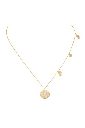 NEC Sterling Silver Evil Eye /& Hamsa Charm Necklace