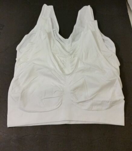 3 PACK  SOFT CUP WIRE FREE SPORTS BRA WHITE SIZE S/ M NEW 