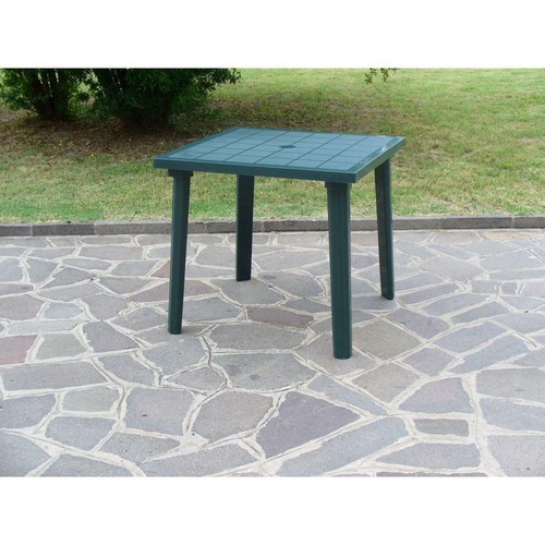 Tavolo da giardino in resina quadrato verde per balcone terrazzo 112185