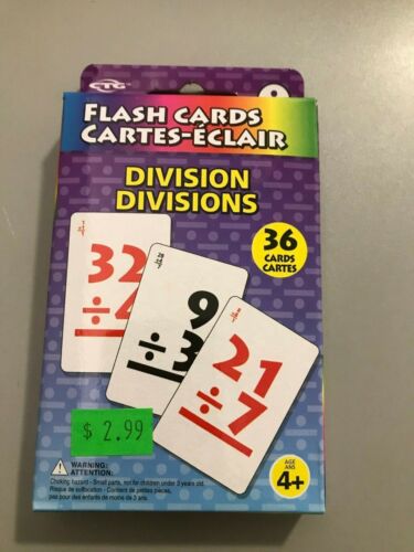 NEW ADDITION-SUBTRACTION-MULTIPLICATION-DIVISION #11384 36 MATH FLASH CARDS 