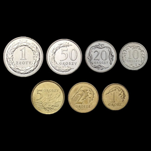 1992-2005 1+2+5+10+20+50 groszy +1 Zloty UNC B-1 Poland Set 7 Coins