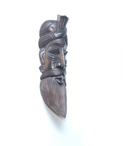Mask Handmade Carved Wooden 3D Masks Wall Home decor Light Weight 35cmX12cmX6cm