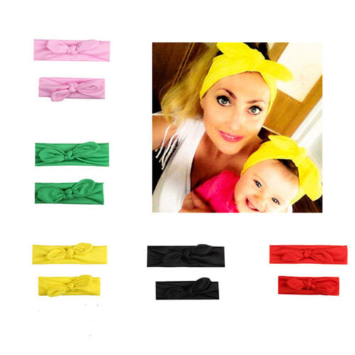 2PCs Mom Mother /& Daughter Baby Girl Bow Headband Hair Band  Headwear N7