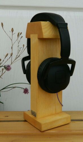 HeSy Wood Headphone Stand Holder handmade from solid ash wood 
