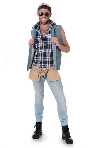 VILLAGE PEOPLE CONSTRUCTION WORKER ADULT MENS FANCY DRESS HALLOWEEN COSTUME