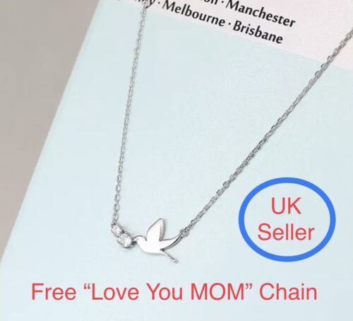 Jewellery/925 Sterling Silver Bird Pendant Chain Necklace/FreeComplimentaryChain 