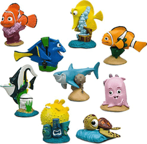 DISNEY OFFICIAL Pack of 9 ***FINDING NEMO***Figurines NOTE Slightly damaged box