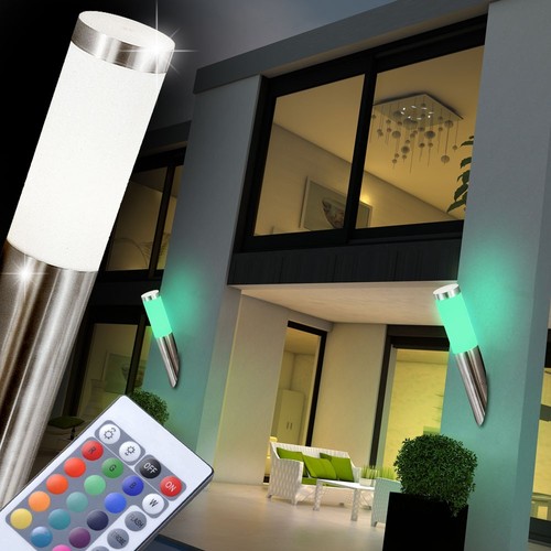 3er set rgb led extérieur lampe murale éclairage 7 watts changement de couleur terrasses éclairage