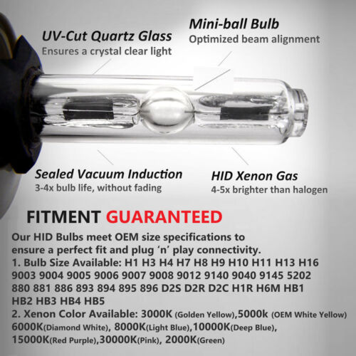 GE HID Xenon Headlight Conversion KIT Bulbs H1 H3 H4 H7 H11 9005 9006 880/881 