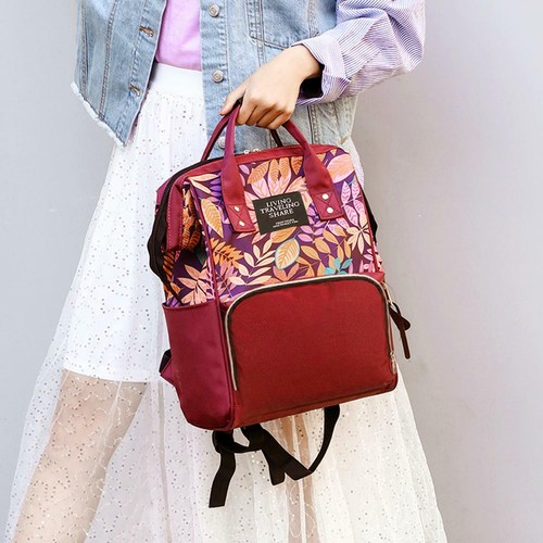 Mummy Maternity Backpacks Plant Print Baby Diaper Shoulder Bags Maternal baby