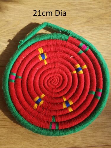 Moroccan woven pattern wool plates various size vintage bohemian ethnic wall art 