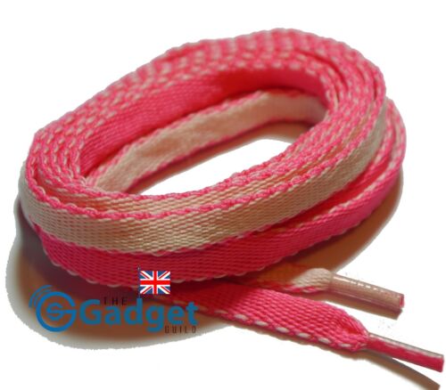 120cm Woven Shoe Laces Two Tone Colourful Flat Shoelaces Free UK Post