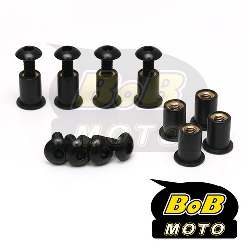 BLACK Windscreen screws 8pcs bolts For Suzuki GSF 650 Bandit S KATANA GSX650F